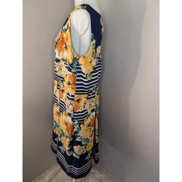 Dress Barn floral colorful sleeveless dress sz 16 - Picture 2 of 7